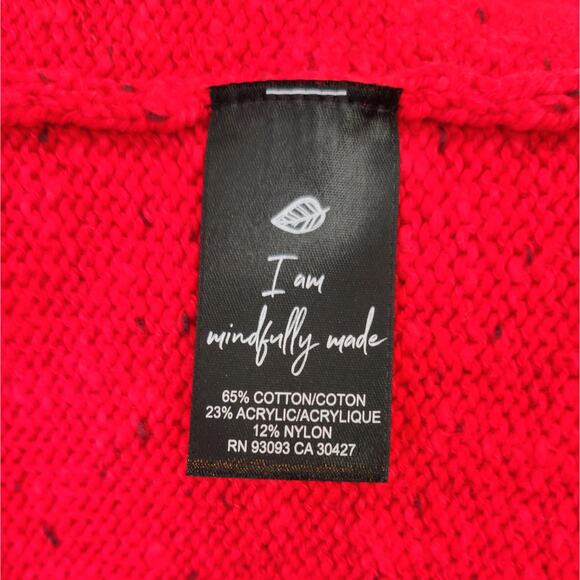 NIC+ZOE FEMME CABLE Sweater Red Flecked Yarn, Round Neck, Pullover Size L. - Picture 6 of 6